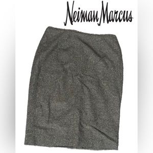 Neiman Marcus Wool Brown Pencil Skirt